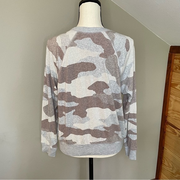 Aerie Grey Brown Camo Camouflage Lightweight Sweatshirt Small - Picture 3 of 8